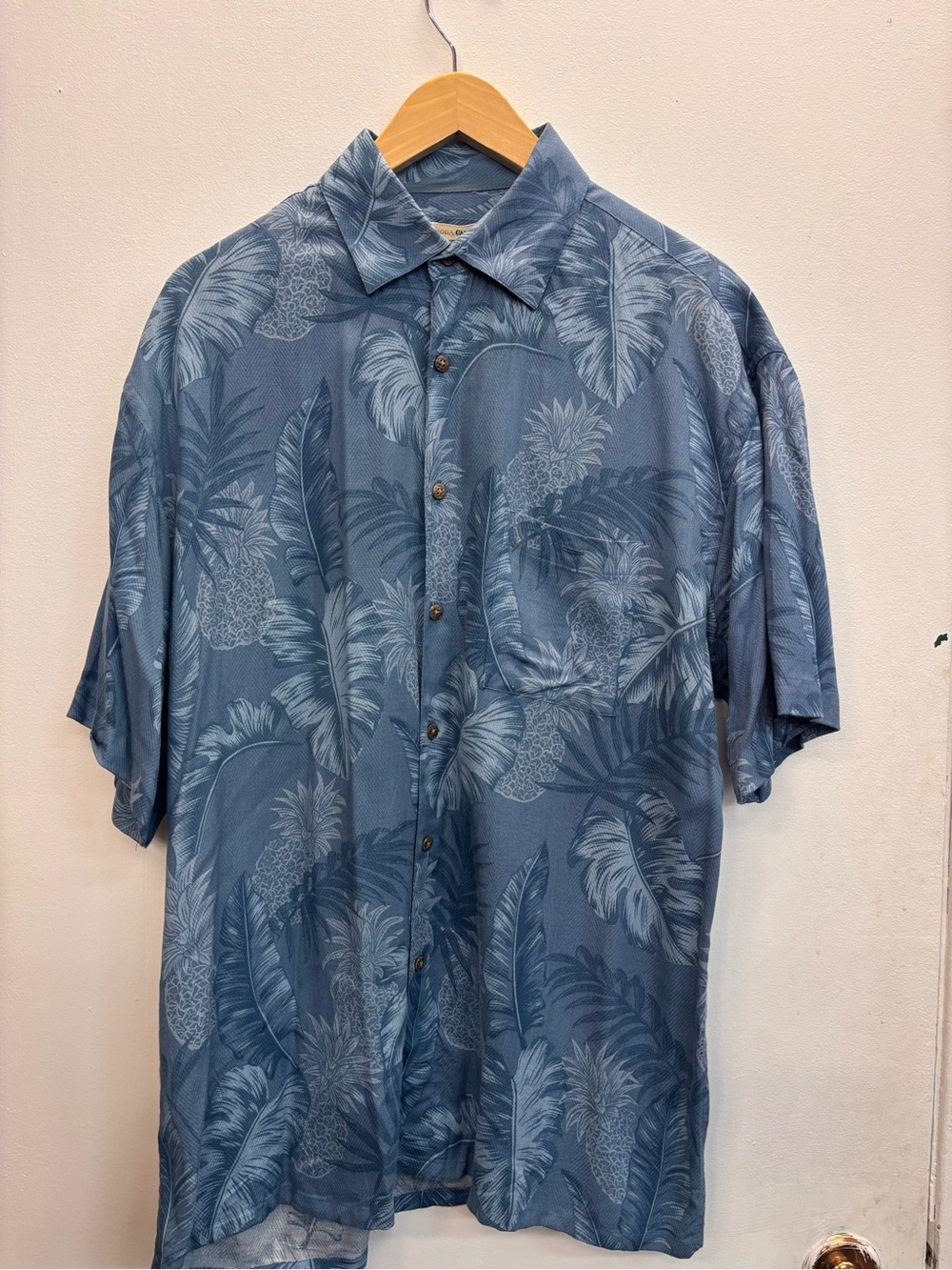 Mods Campia Moda Men's Blue Tropical Print 100% Rayon Short-Sleeve Button Shirt